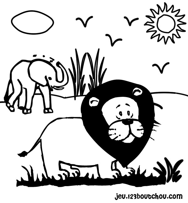 Dessin à colorier: Animaux sauvages / de la jungle (Animaux) #21113 - Coloriages à Imprimer Gratuits