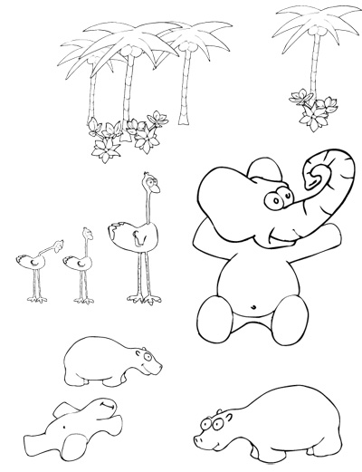 Dessin à colorier: Animaux sauvages / de la jungle (Animaux) #21128 - Coloriages à imprimer