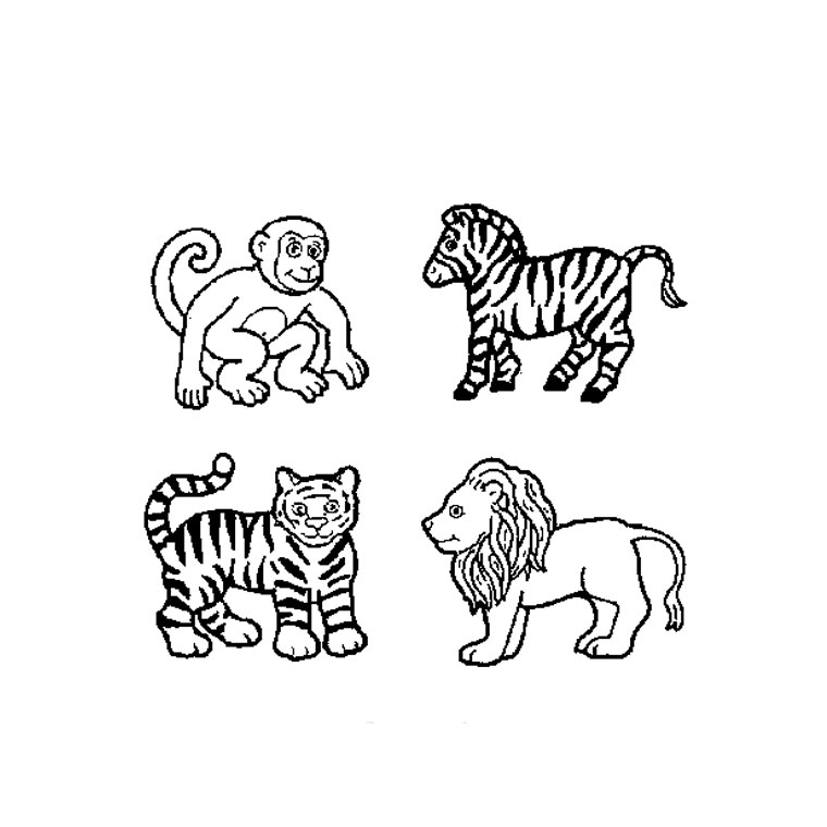 Dessin à colorier: Animaux sauvages / de la jungle (Animaux) #21345 - Coloriages à imprimer