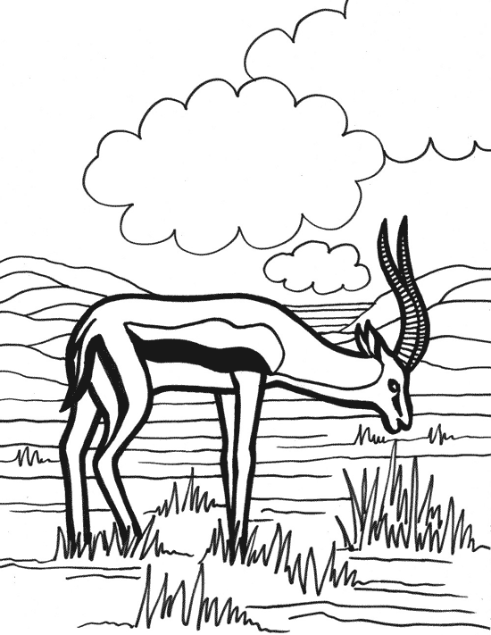 Dessin à colorier: Antilope (Animaux) #22608 - Coloriages à Imprimer Gratuits