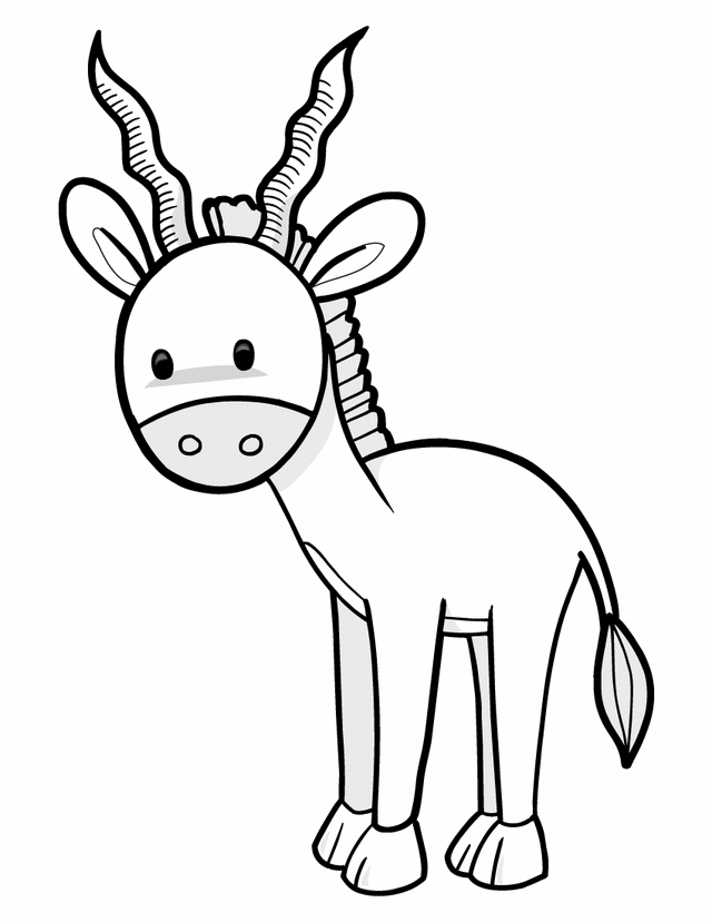 Dessin à colorier: Antilope (Animaux) #22616 - Coloriages à Imprimer Gratuits