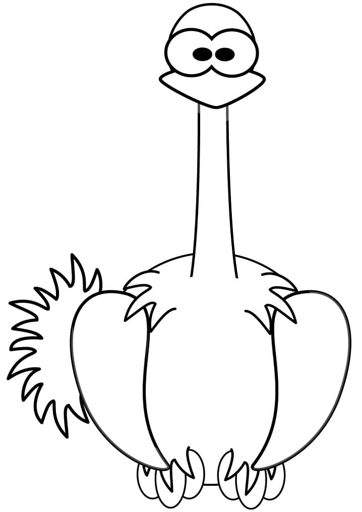 Coloriage gratuit Autruche #204544 de la collection Animaux à imprimer