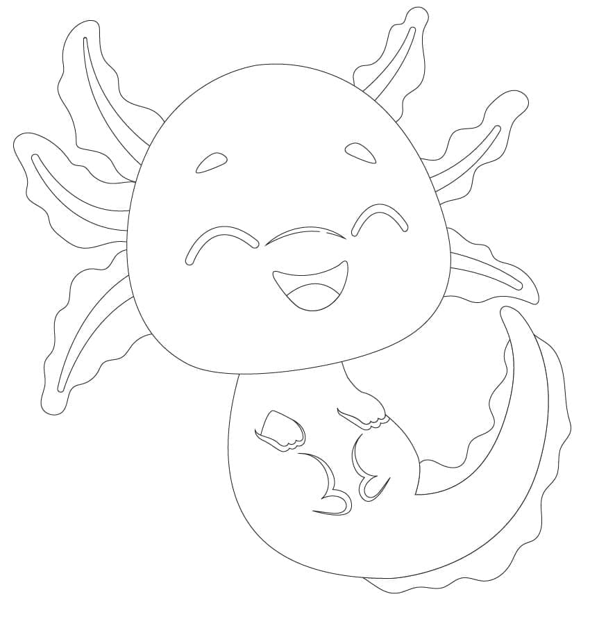 Coloriage gratuit Axolotl #184579 de la collection Animaux à imprimer