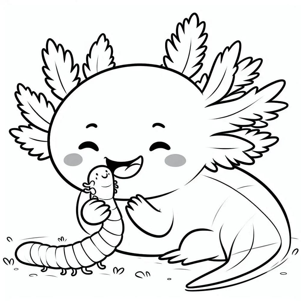 Dessin à colorier: Axolotl (Animaux) #220207 - Coloriages à Imprimer Gratuits