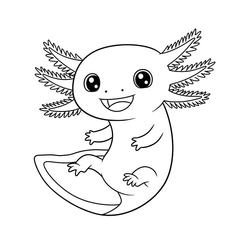Coloriage gratuit Axolotl #220211 de la collection Animaux à imprimer