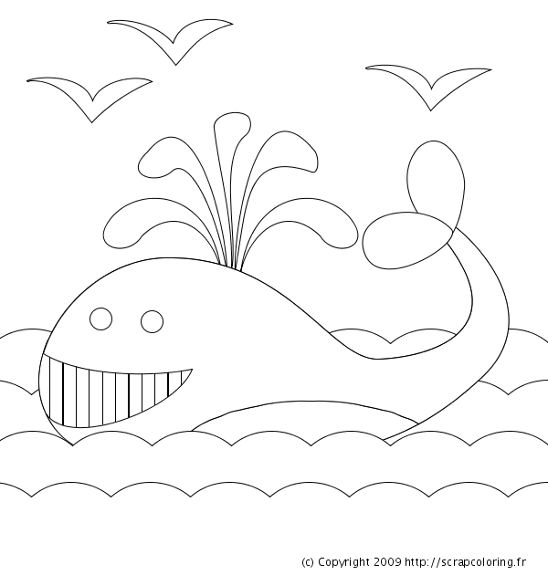 Dessin à colorier: Baleine (Animaux) #889 - Coloriages à imprimer