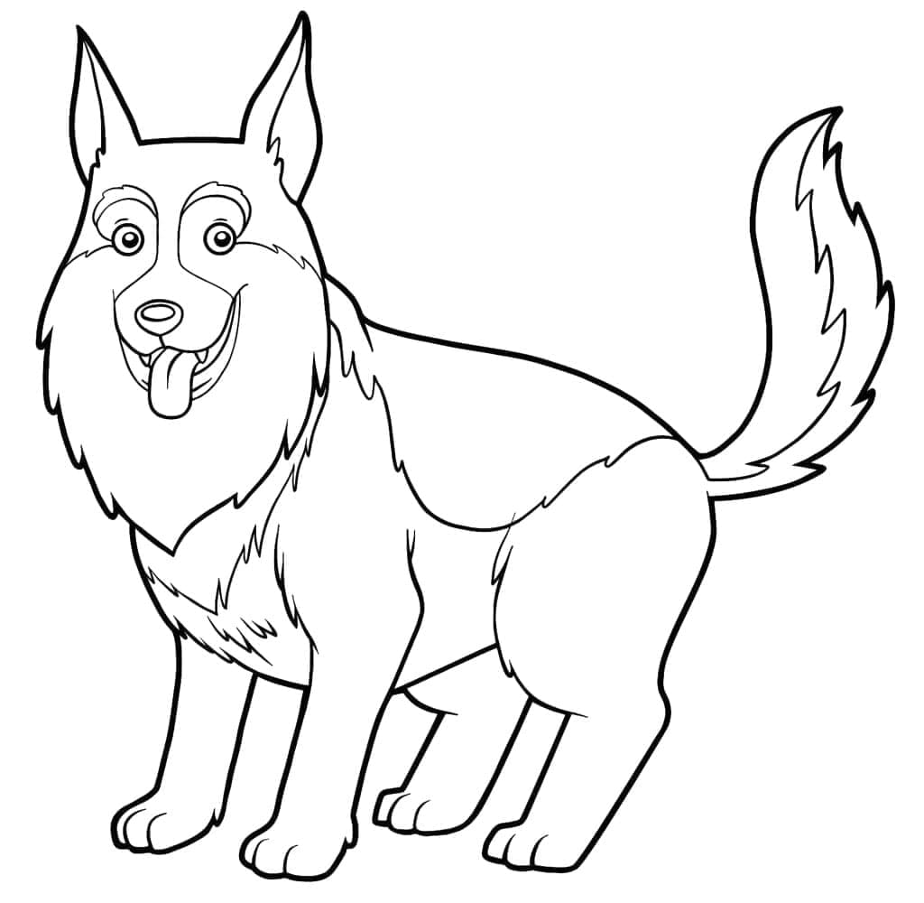 Coloriage gratuit Berger Allemand #214073 de la collection Animaux à imprimer