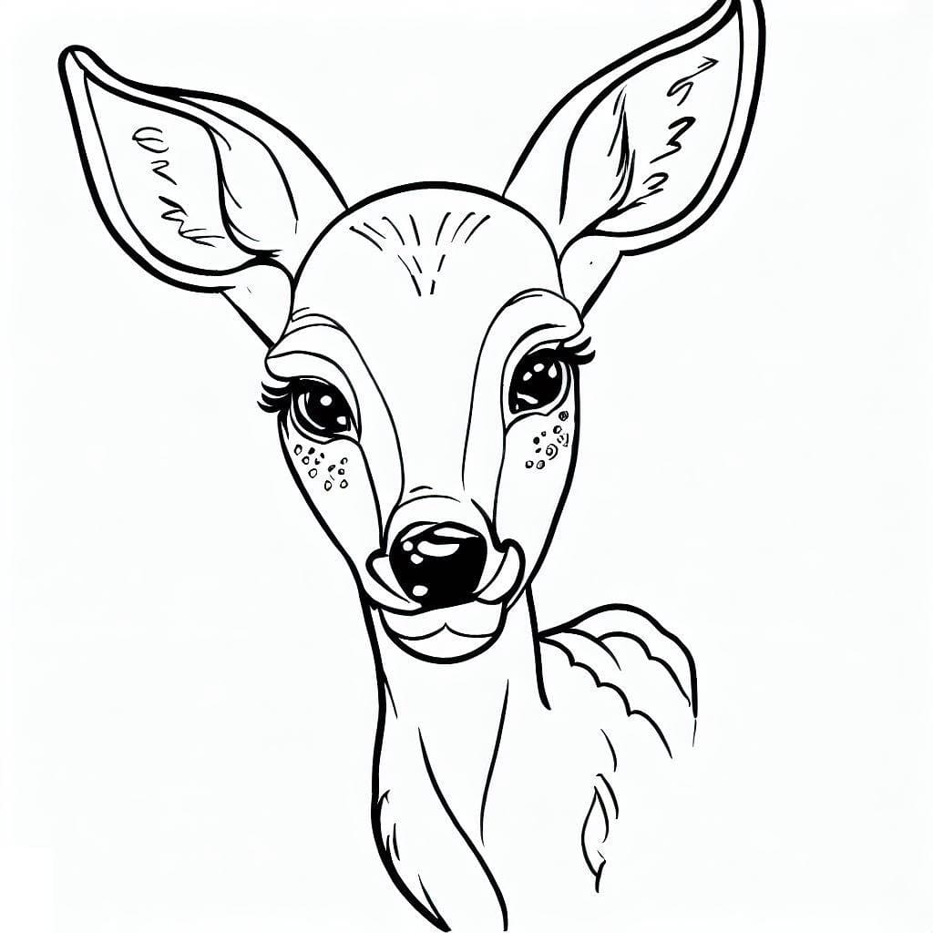 Coloriage gratuit Biche #191099 de la collection Animaux à imprimer