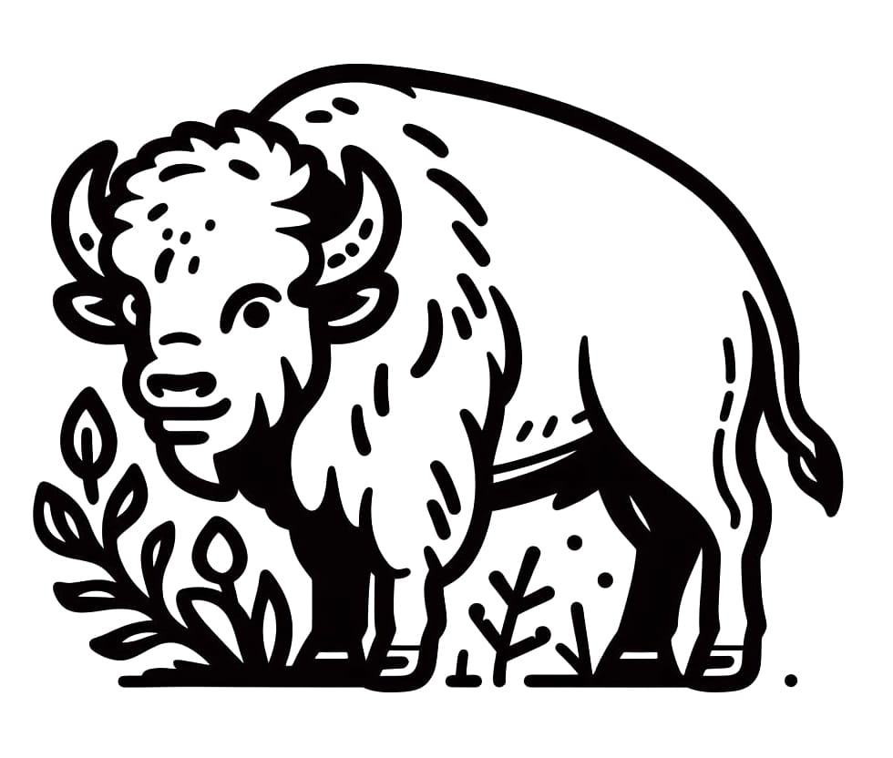 Coloriage gratuit Bison #205516 de la collection Animaux à imprimer