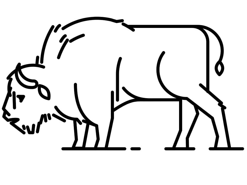 Coloriage gratuit Bison #205551 de la collection Animaux à imprimer