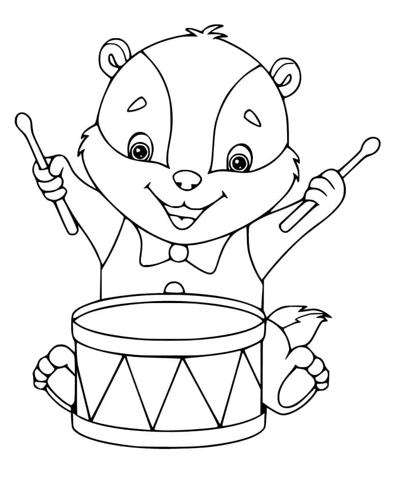 Coloriage gratuit Blaireau #208836 de la collection Animaux à imprimer