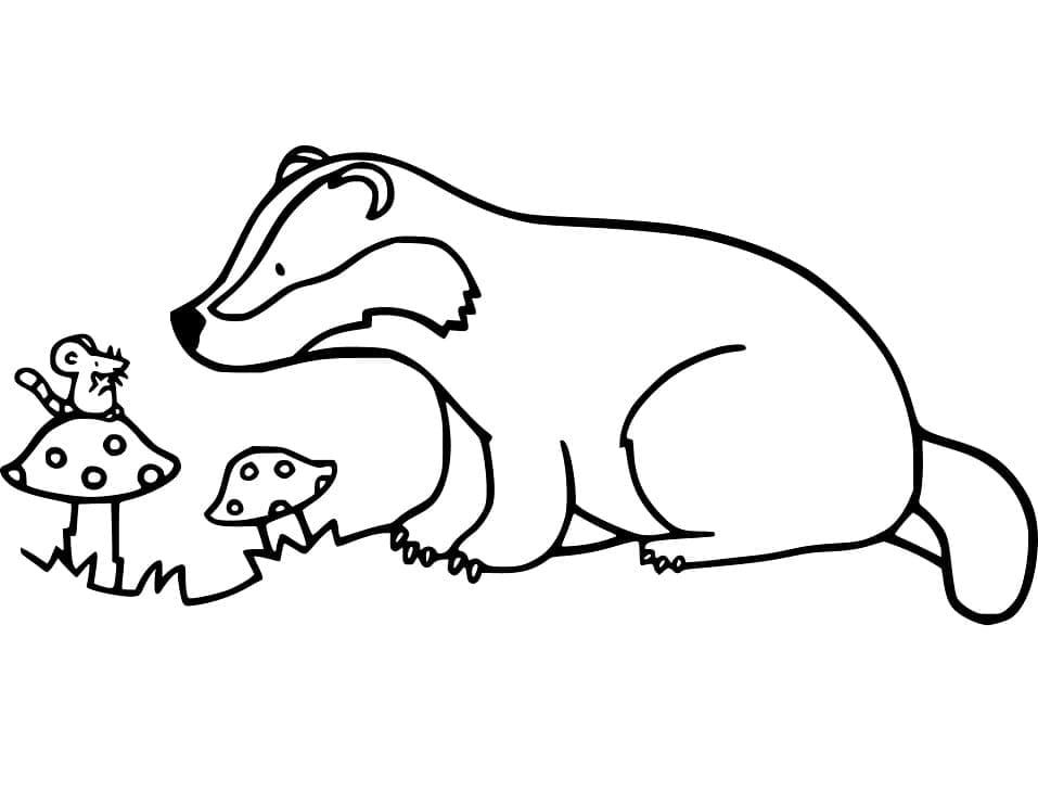 Coloriage gratuit Blaireau #208856 de la collection Animaux à imprimer