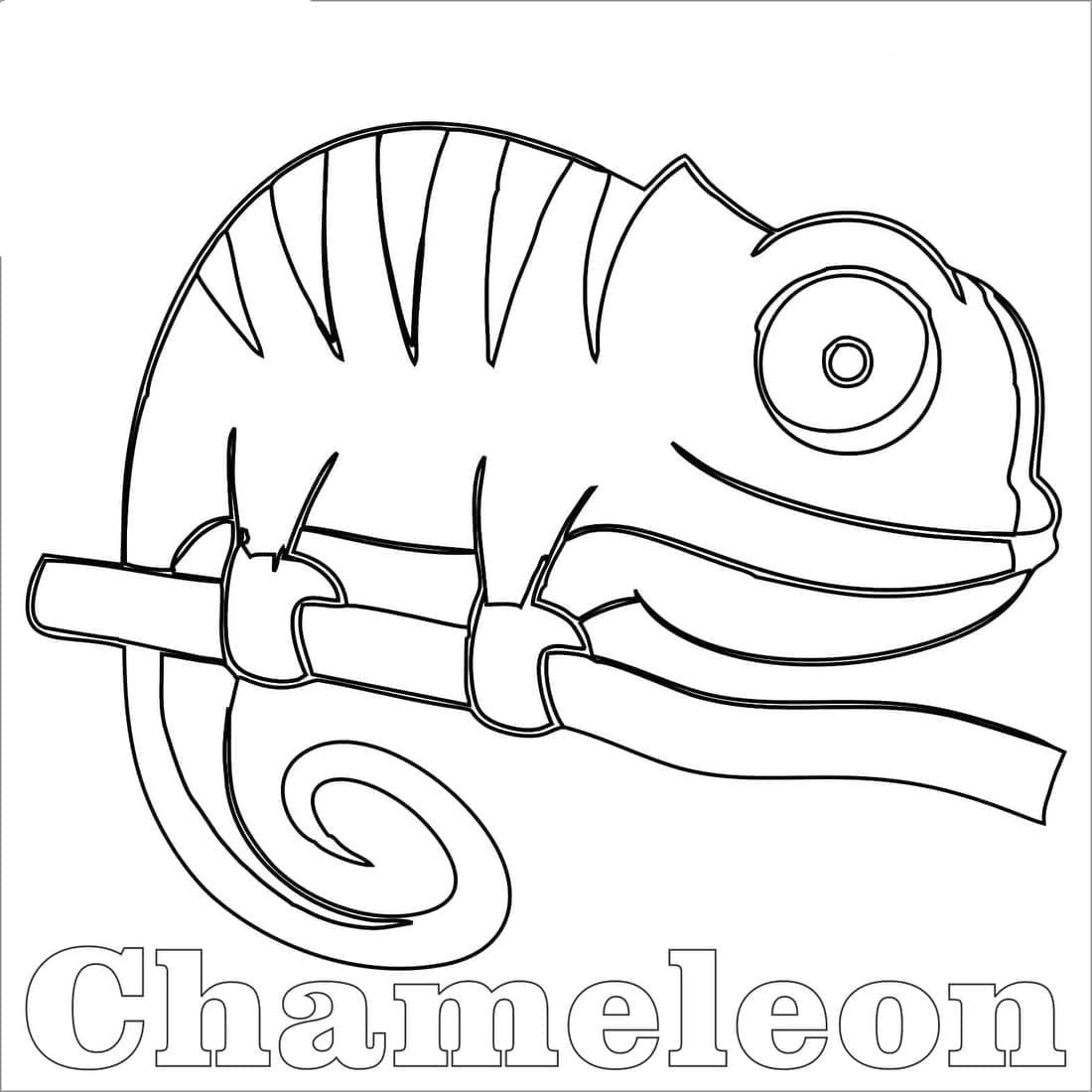 Coloriage imprimable Caméléon #206739 de la collection Animaux à colorier aux crayons