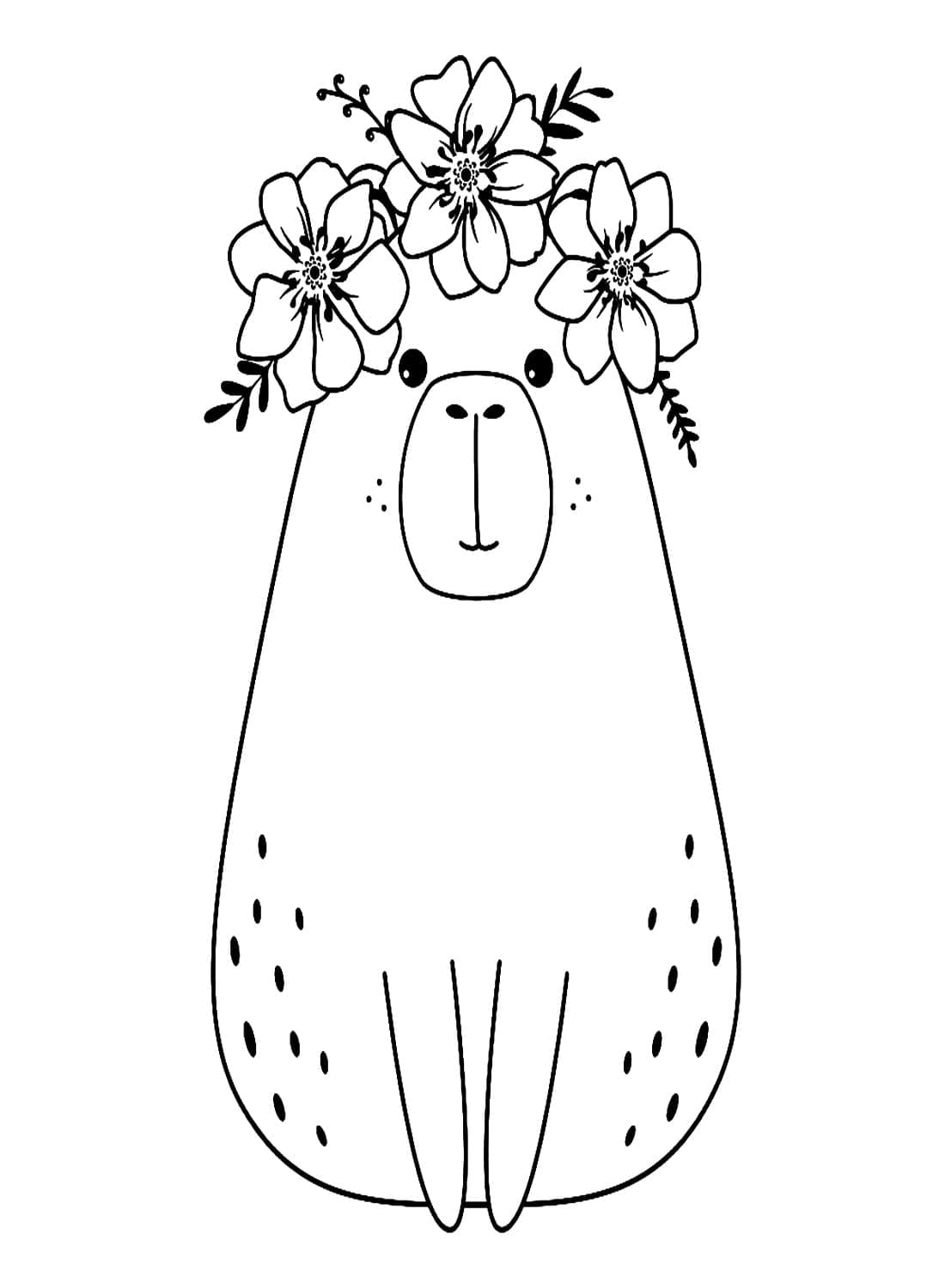 Coloriage gratuit Capybara #207567 de la collection Animaux à imprimer