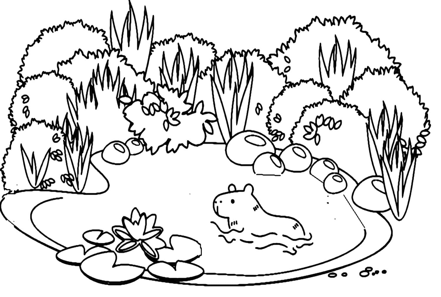 Coloriage gratuit Capybara #207573 de la collection Animaux à imprimer