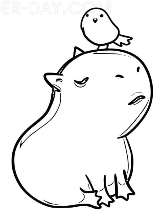 Coloriage gratuit Capybara #207577 de la collection Animaux à imprimer