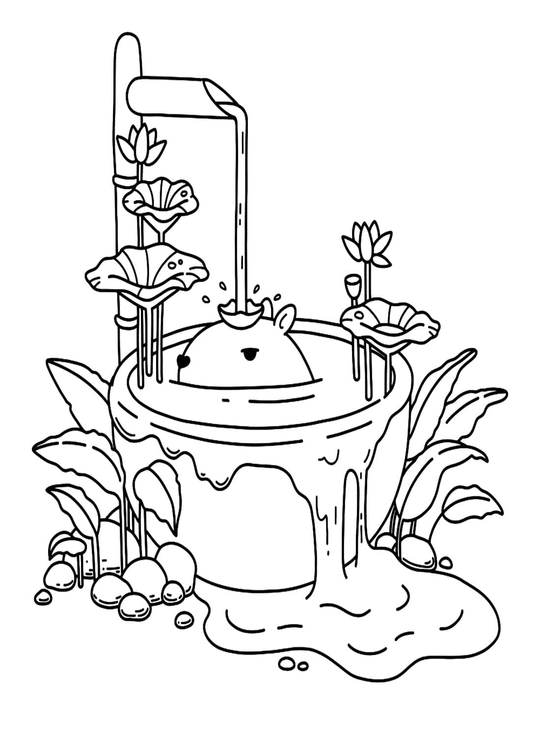 Coloriage gratuit Capybara #207580 de la collection Animaux à imprimer