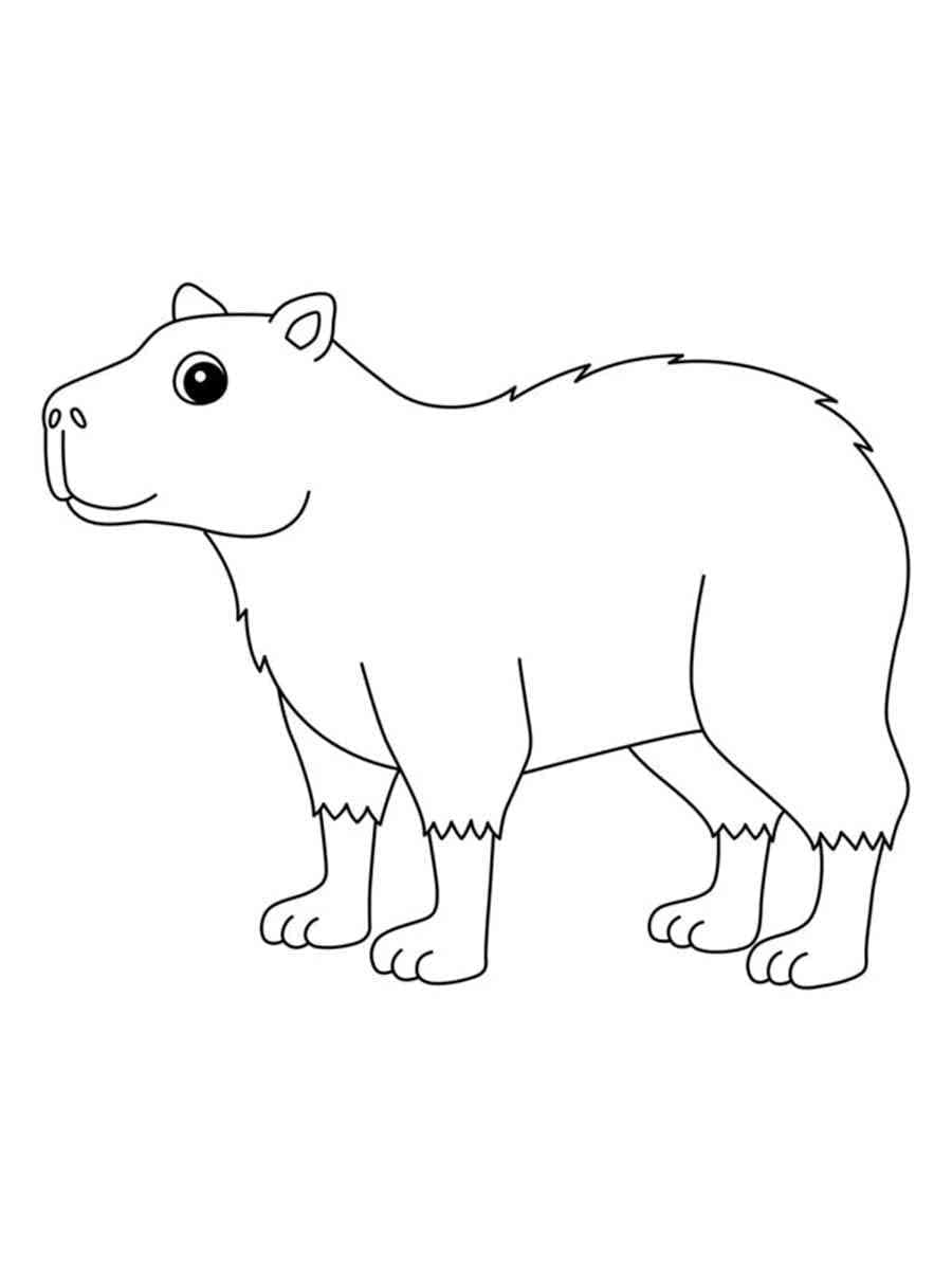 Coloriage gratuit Capybara #207593 de la collection Animaux à imprimer