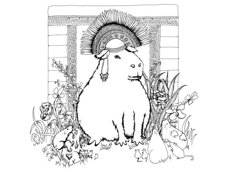 Coloriage gratuit Capybara #207596 de la collection Animaux à imprimer