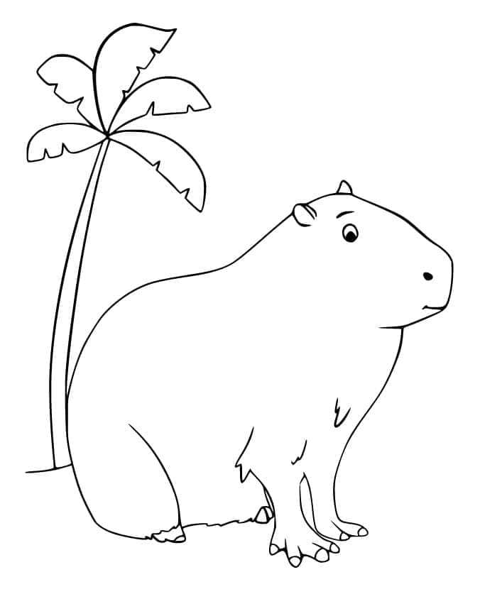 Coloriage gratuit Capybara #207601 de la collection Animaux à imprimer