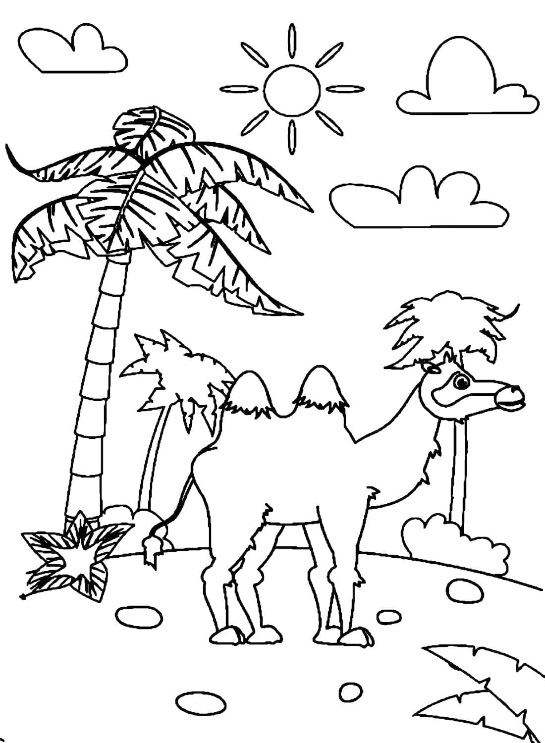 Coloriage gratuit Chameau #205468 de la collection Animaux à imprimer