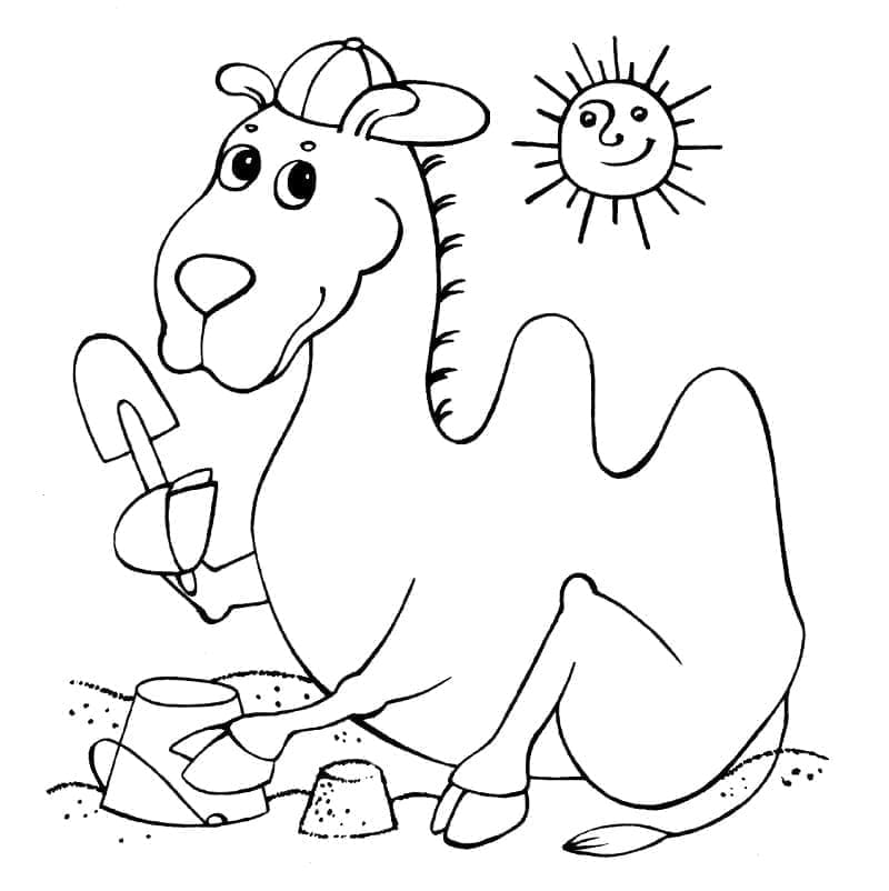 Joli coloriage Chameau #205486 de la collection Animaux, prêt à imprimer pour petits et grands