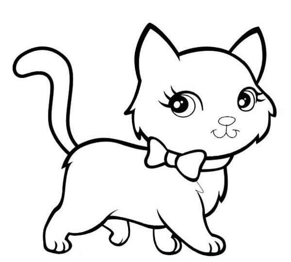 Coloriage gratuit Chaton #176610 de la collection Animaux à imprimer