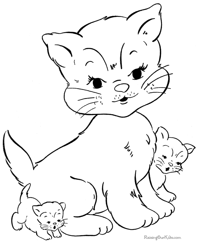 Dessin à colorier: Chaton (Animaux) #18064 - Coloriages à Imprimer Gratuits