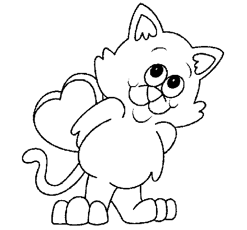 Dessin à colorier: Chaton (Animaux) #18129 - Coloriages à Imprimer Gratuits