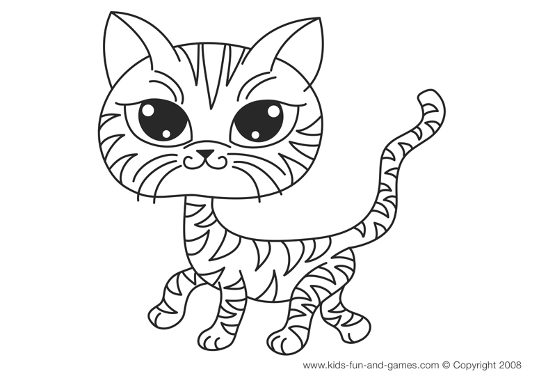 Dessin à colorier: Chaton (Animaux) #18133 - Coloriages à Imprimer Gratuits