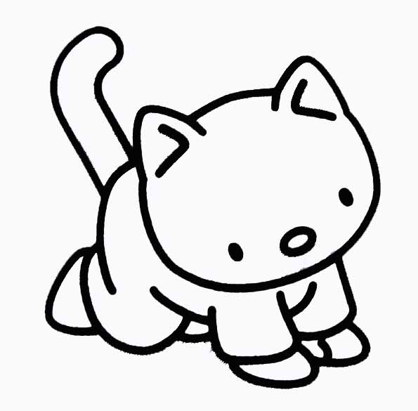 Dessin à colorier: Chaton (Animaux) #18153 - Coloriages à Imprimer Gratuits