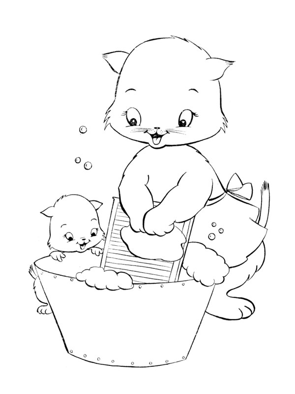 Dessin à colorier: Chaton (Animaux) #18156 - Coloriages à Imprimer Gratuits