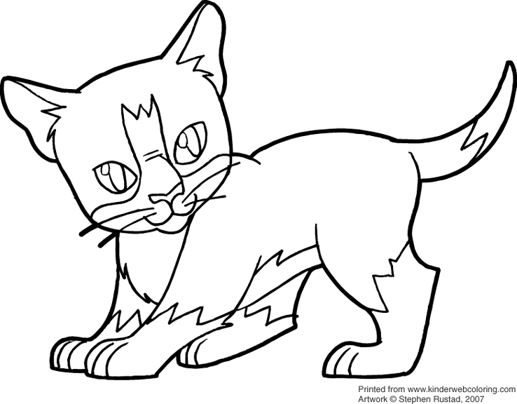 Dessin à colorier: Chaton (Animaux) #18173 - Coloriages à Imprimer Gratuits