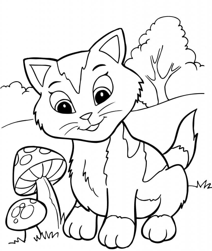Coloriage Chaton #215366 à imprimer gratuitement, extrait de la collection Animaux Coloriage Chaton #215366 à imprimer gratuitement, extrait de la collection Animaux