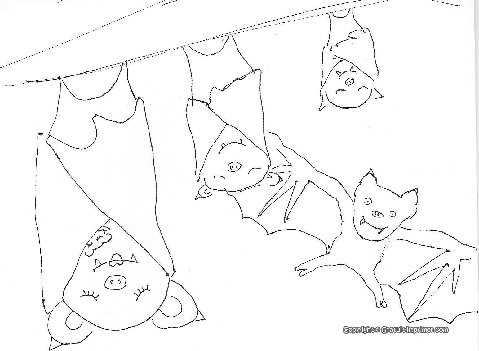 Dessin à colorier: Chauve-souris (Animaux) #2095 - Coloriages à Imprimer Gratuits