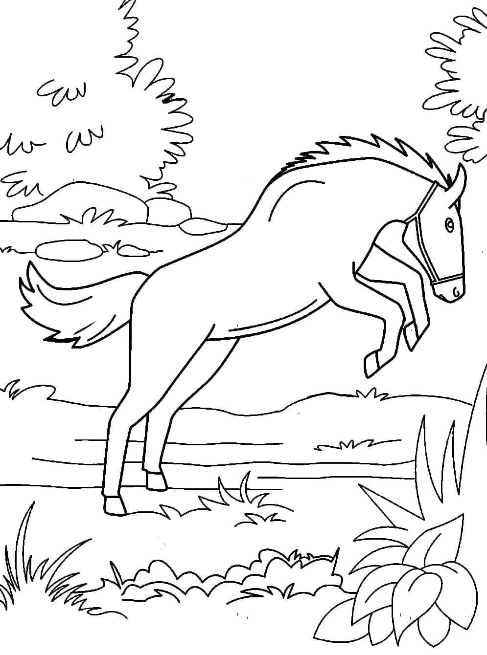 Illustration au trait Cheval #178259 de la collection Animaux à colorier gratuitement