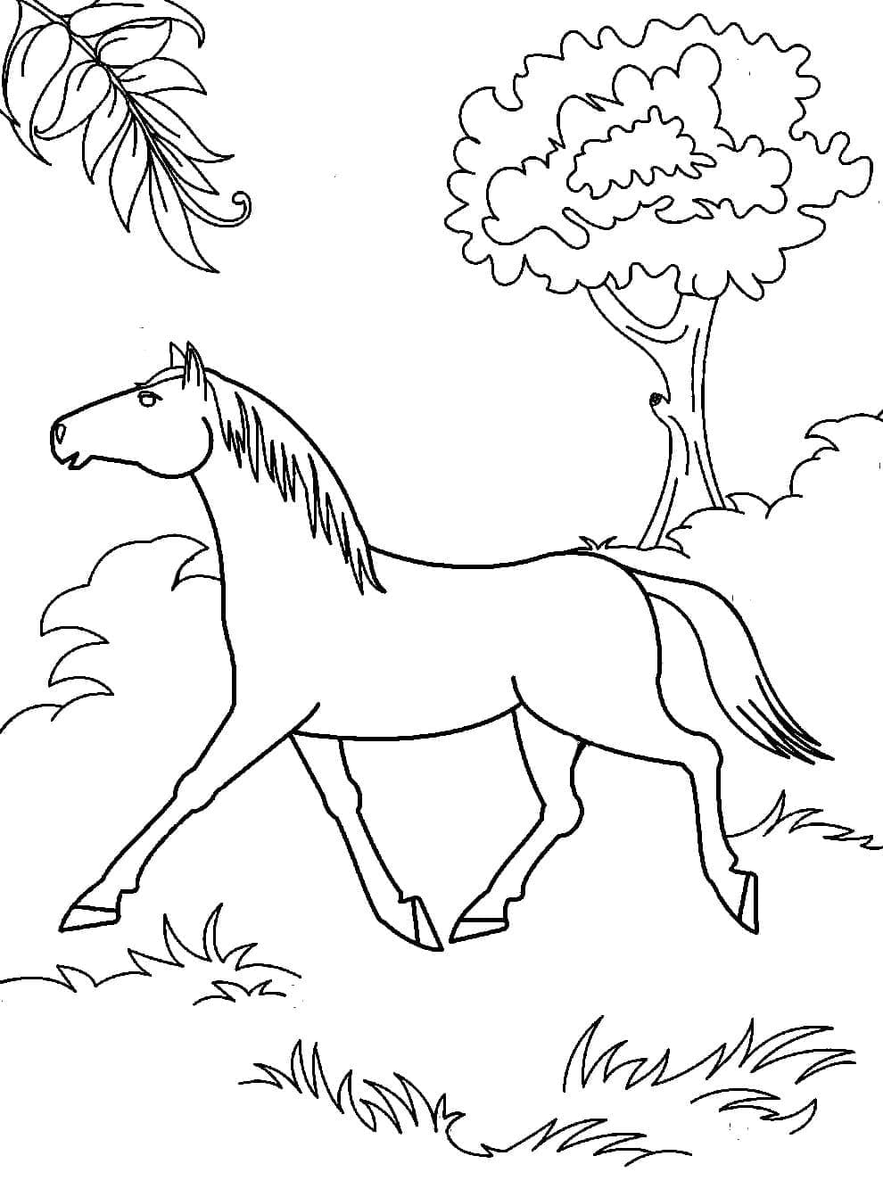 Coloriage gratuit Cheval #178268 de la collection Animaux à imprimer