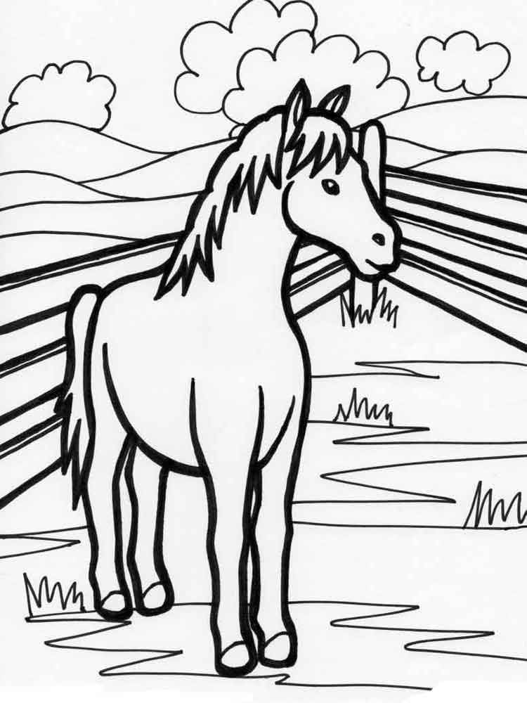 Coloriage Cheval #178279 à imprimer gratuitement, extrait de la collection Animaux