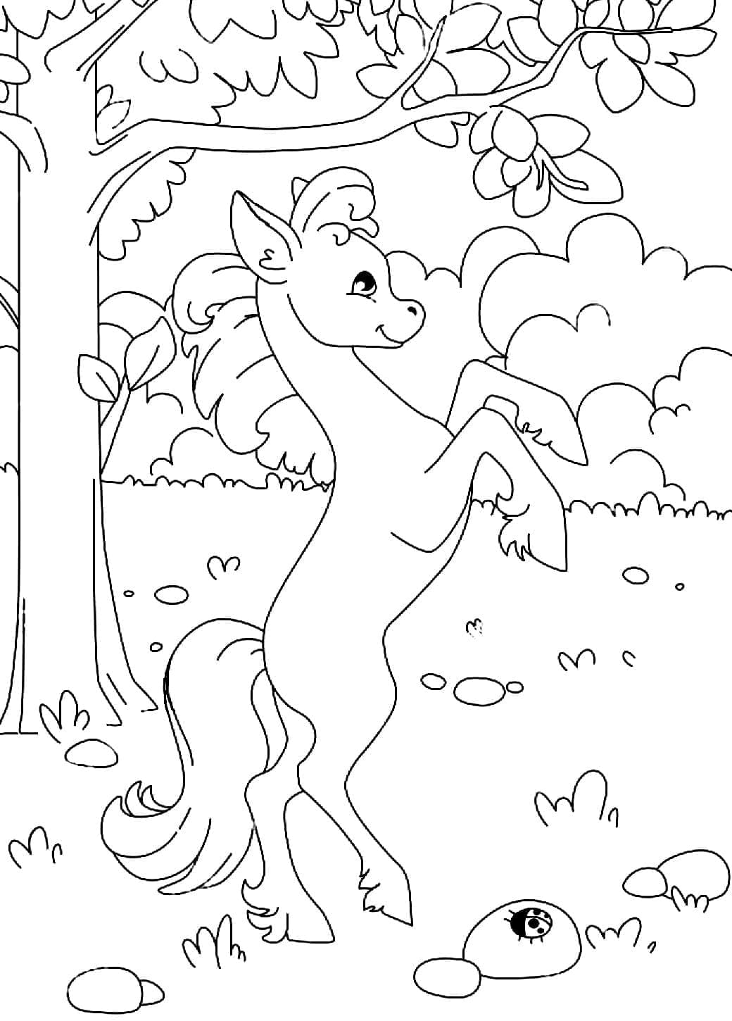Page de coloriage Cheval #178283, collection Animaux, à imprimer et colorier