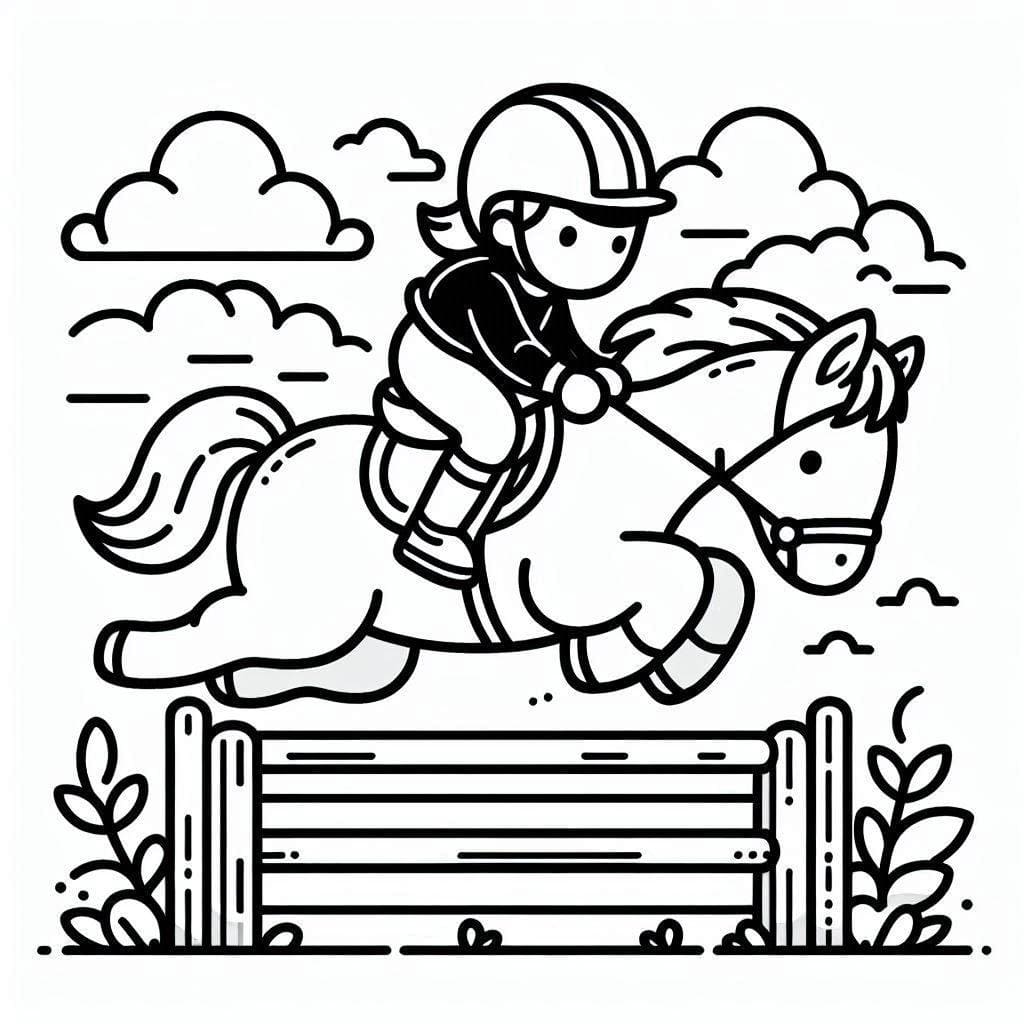 Illustration au trait Cheval #216513 de la collection Animaux à colorier gratuitement