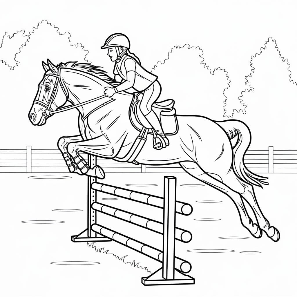Joli coloriage Cheval #216521 de la collection Animaux, prêt à imprimer pour petits et grands