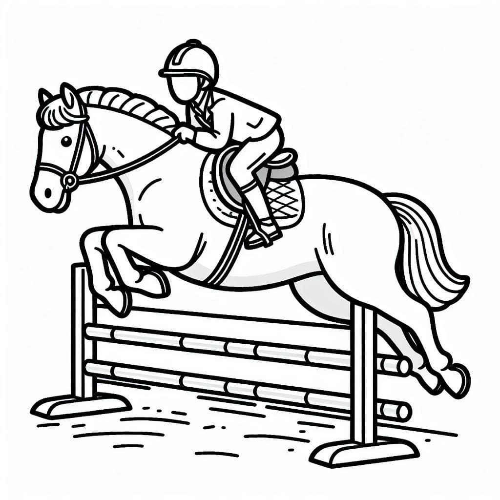 Coloriage Cheval #216525 à imprimer gratuitement, extrait de la collection Animaux