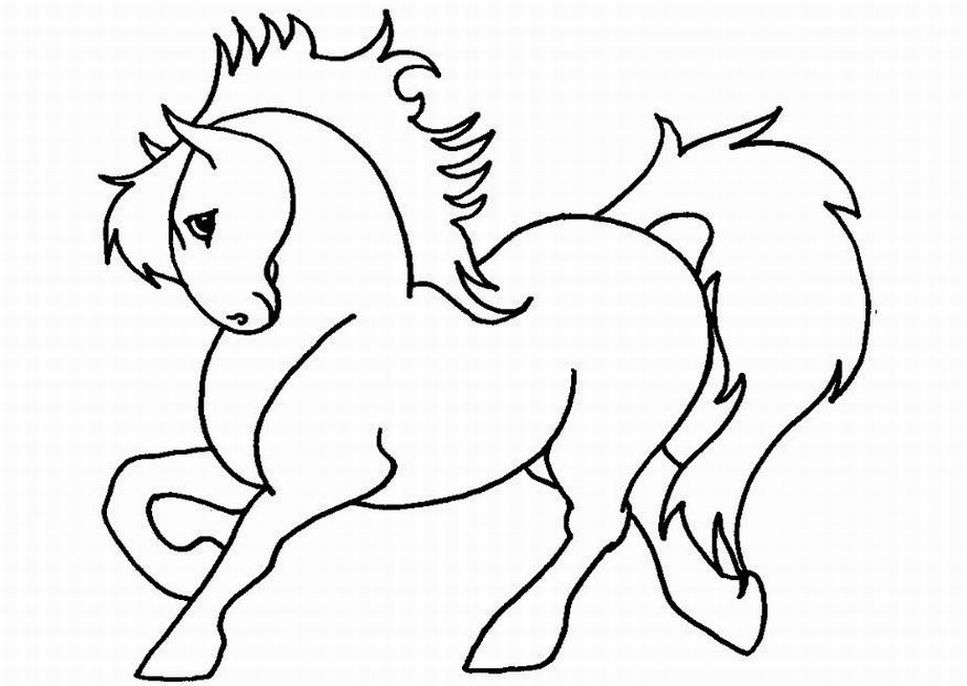 Dessin à colorier: Cheval (Animaux) #2186 - Coloriages à Imprimer Gratuits