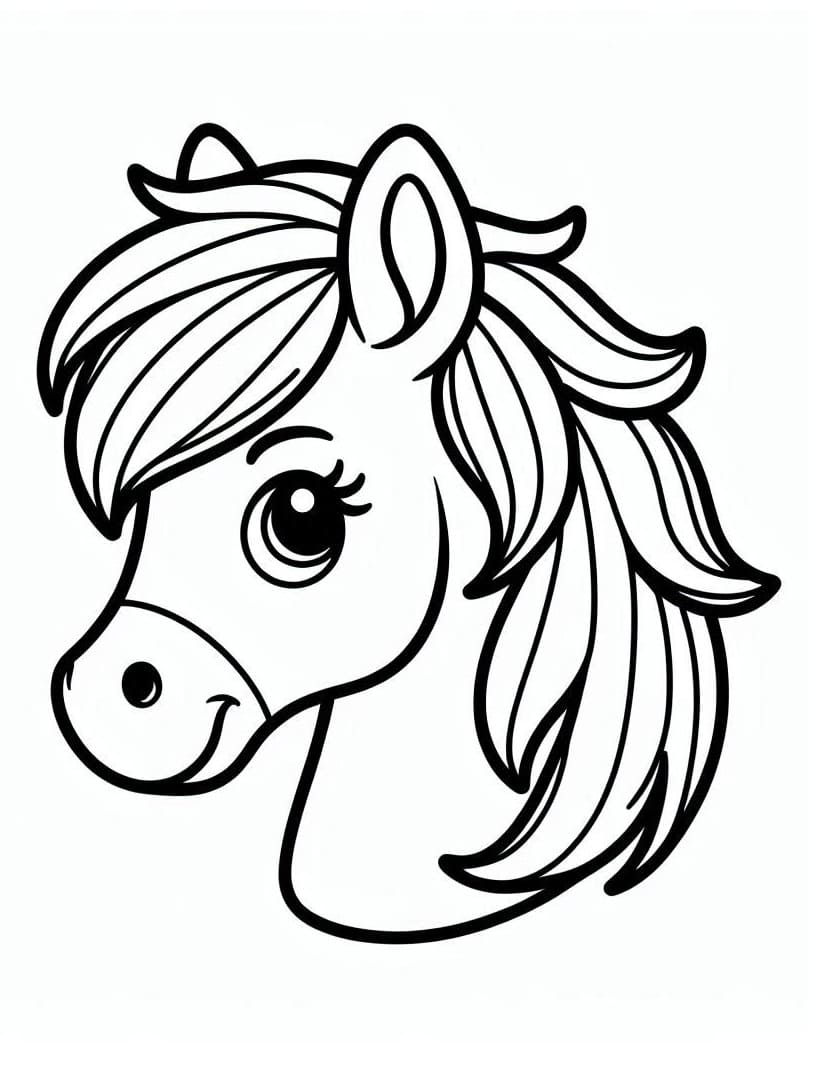 Coloriage gratuit pour enfants et adultes Cheval #218854, collection Animaux