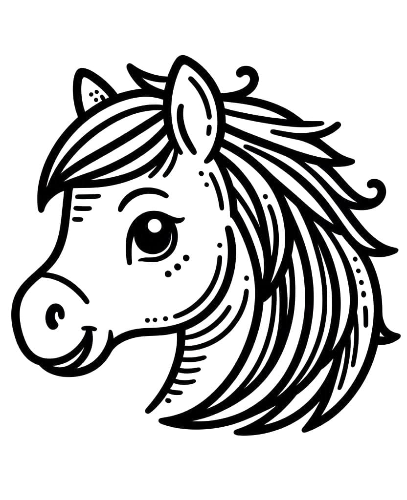 Coloriage imprimable Cheval #218859 de la collection Animaux à colorier aux crayons