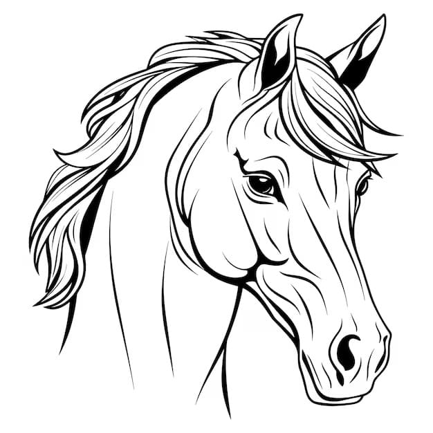 Page de coloriage Cheval #218863, collection Animaux, à imprimer et colorier