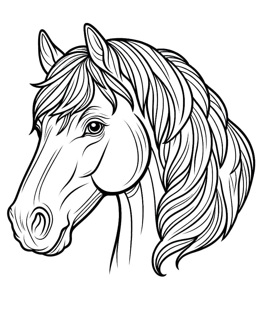 Coloriage gratuit Cheval #218864 de la collection Animaux à imprimer
