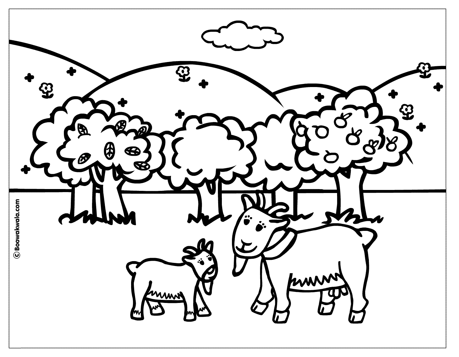 Dessin à colorier: Chèvre (Animaux) #2404 - Coloriages à Imprimer Gratuits