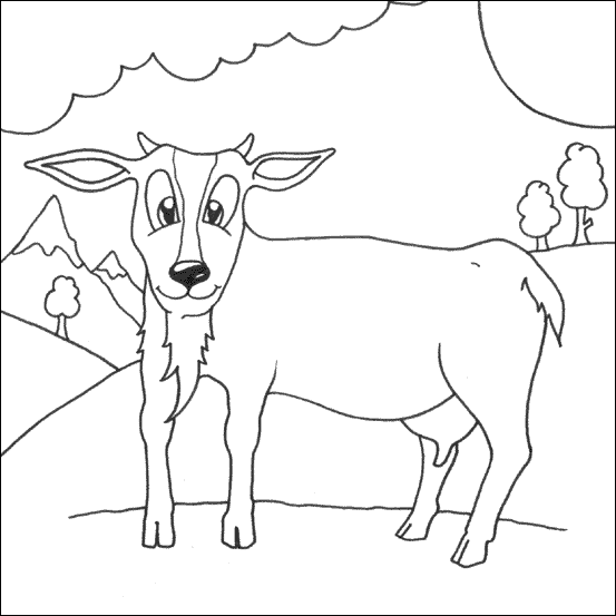 Dessin à colorier: Chèvre (Animaux) #2421 - Coloriages à Imprimer Gratuits