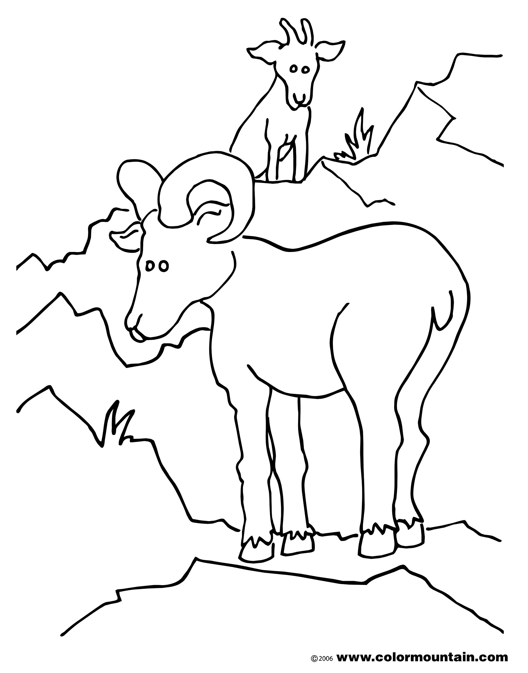 Dessin à colorier: Chèvre (Animaux) #2450 - Coloriages à Imprimer Gratuits